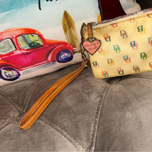 Dooney & Buorke Vintage Rainbow Monogram Wristlet - Picture 2 of 12
